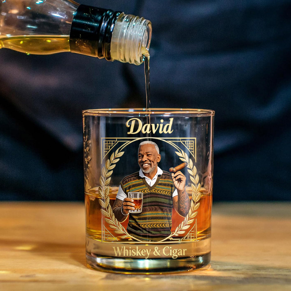 Personalisierter Whisky & Zigarren - Individuelles Whisky Dekanter Set