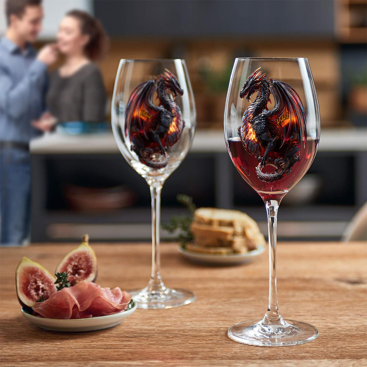 Fantasy Dragon - Personalized Dragon Wine Glass With Long Stem