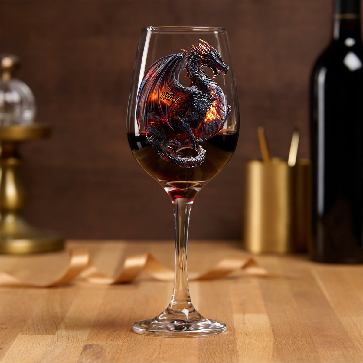 Fantasy Dragon - Personalized Dragon Wine Glass With Long Stem