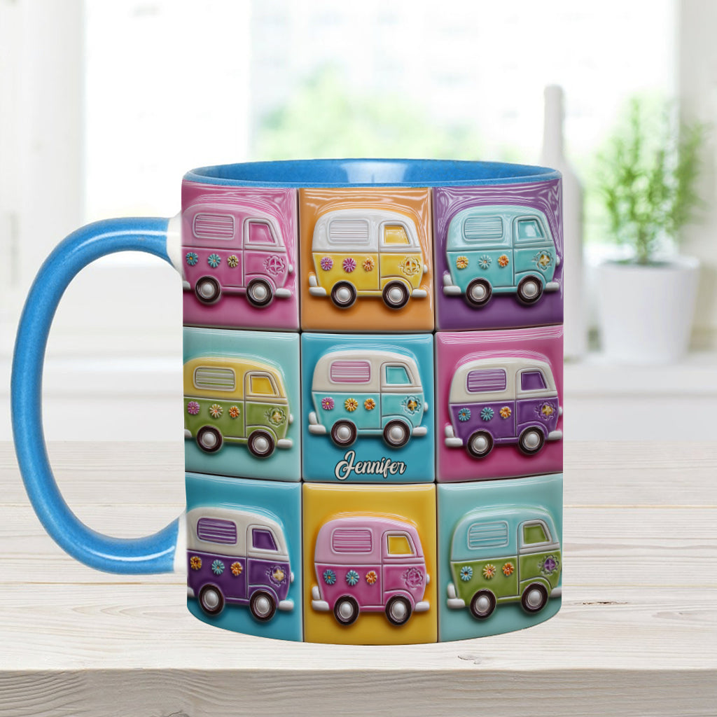 Hippie Caravans - Personalized Hippie Accent Mug