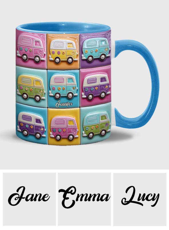 Hippie Caravans - Personalized Hippie Accent Mug