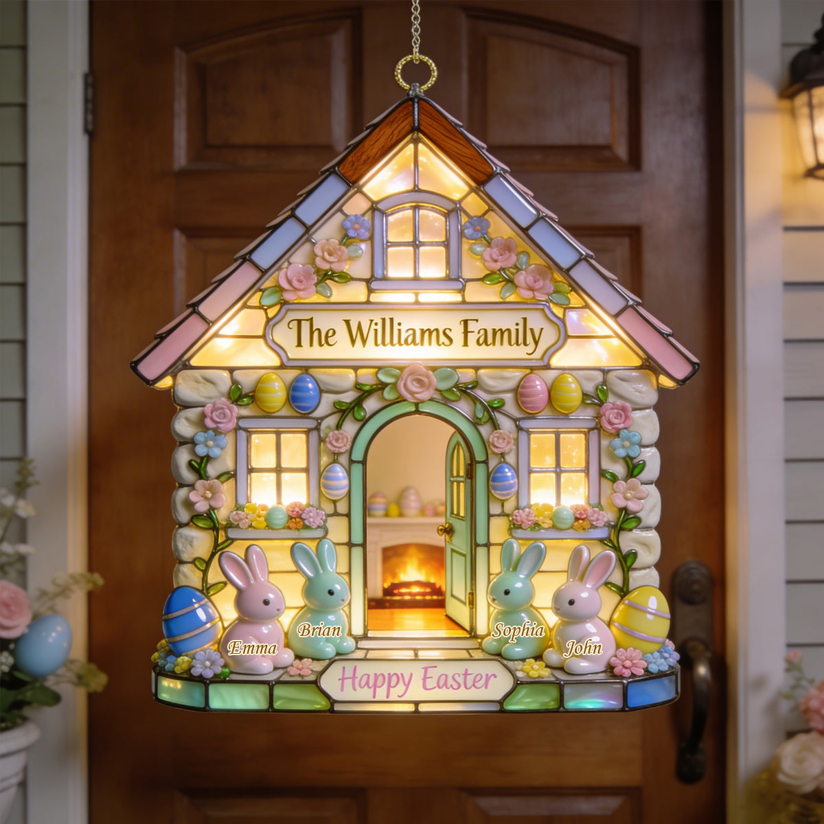 Happy Easter - Personalized Family LED Light Acrylic Sign