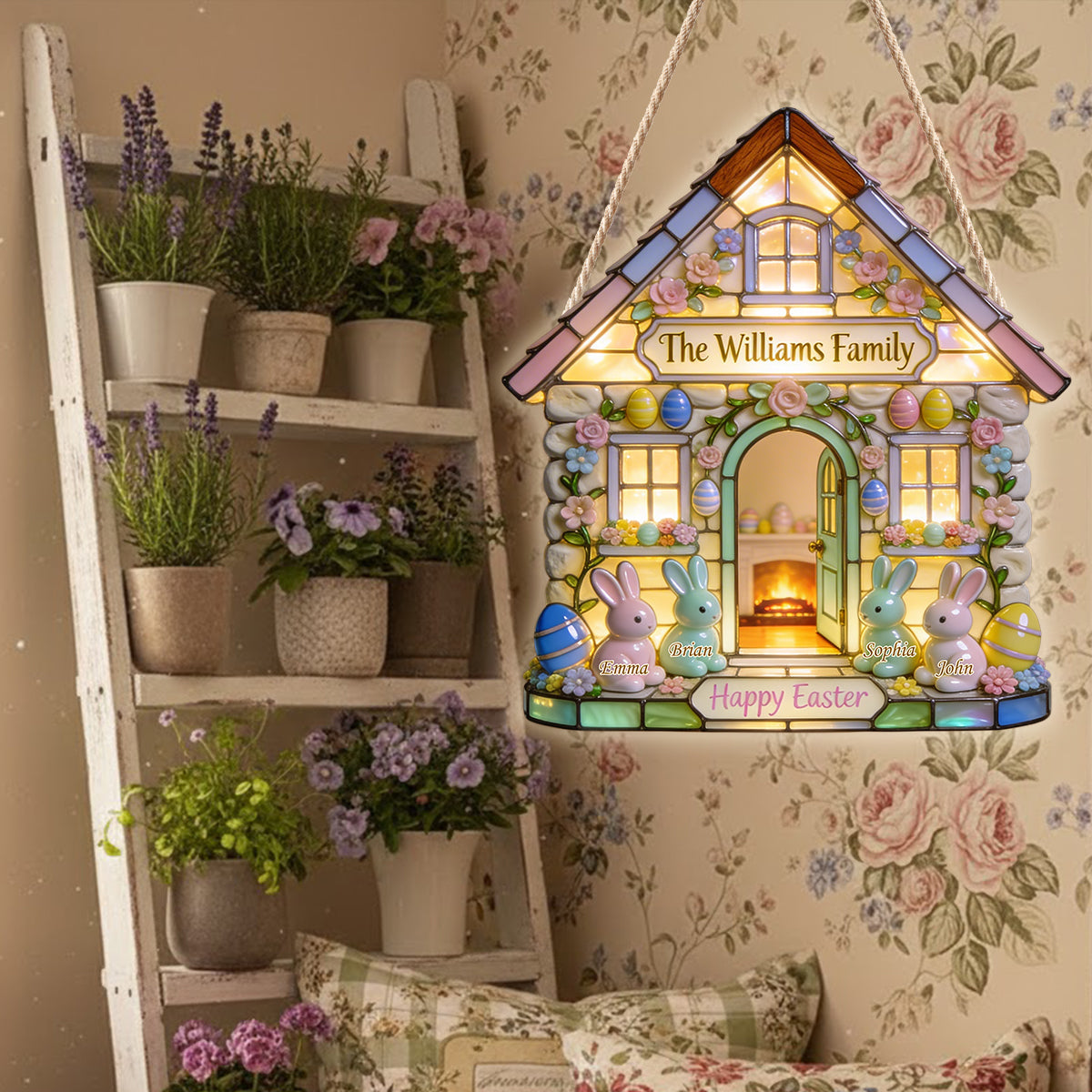 Happy Easter - Personalized Family LED Light Acrylic Sign