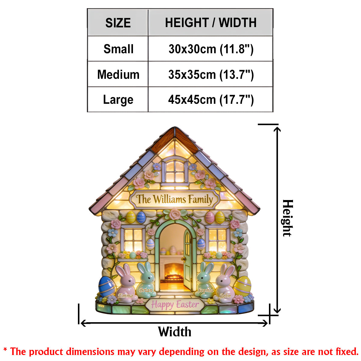 Happy Easter - Personalized Family LED Light Acrylic Sign