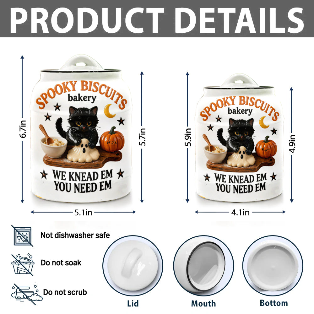 Cat Halloween - Personalized Baking Cookie Jar