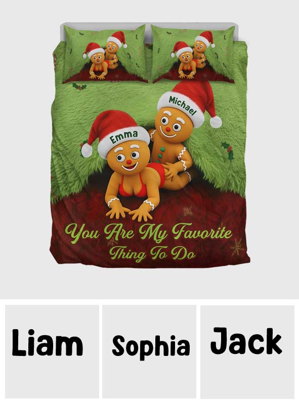 My Favorite Thing To Do This Christmas - Personalized Couple Bedding Set