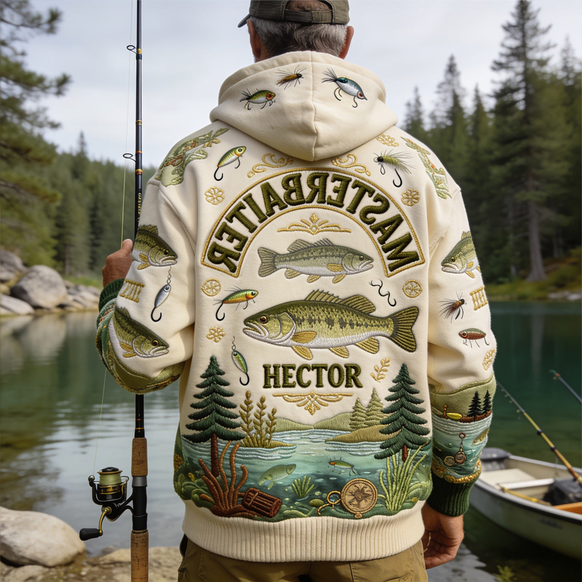 Masterbaiter Upside Down Text Fishing Lovers Gift - Personalized Fishing All Over Shirt