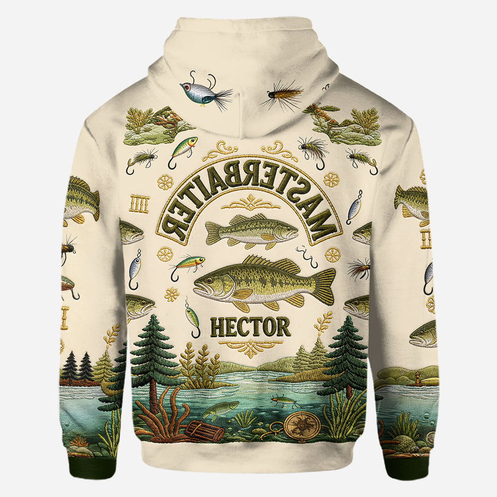 Masterbaiter Upside Down Text Fishing Lovers Gift - Personalized Fishing All Over Shirt