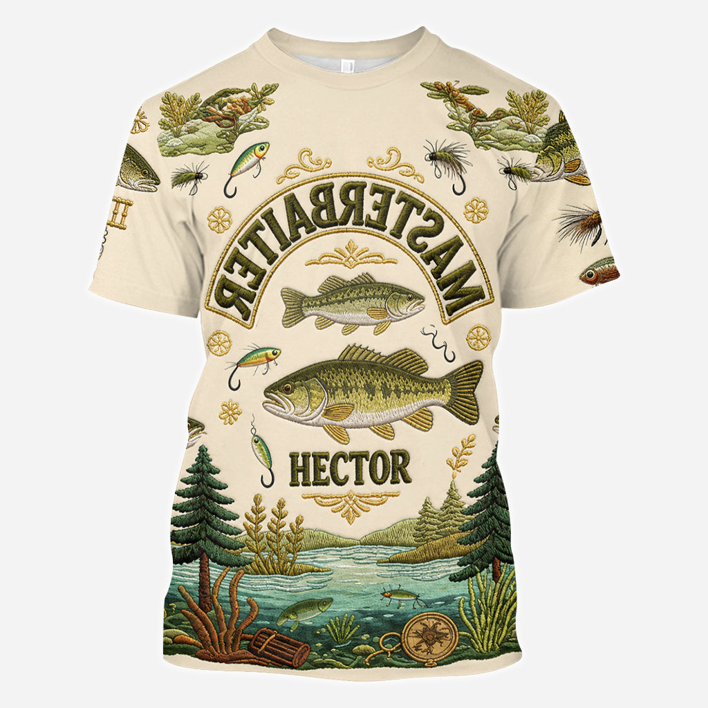 Masterbaiter Upside Down Text Fishing Lovers Gift - Personalized Fishing All Over Shirt