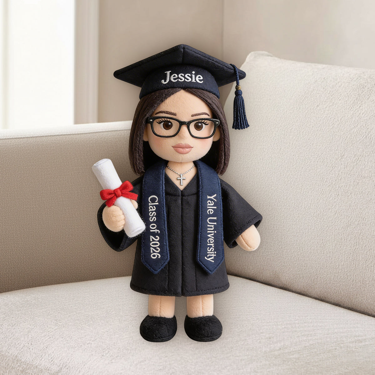 Senior Class of 2026 Gift - Personalized Graduation Premium Faux Fur Pillow