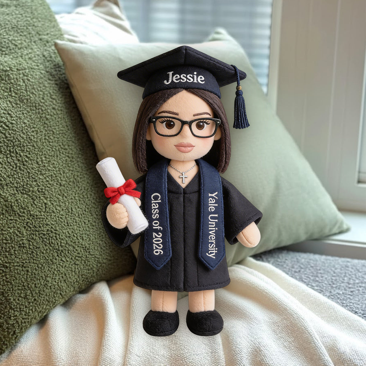 Senior Class of 2026 Gift - Personalized Graduation Premium Faux Fur Pillow