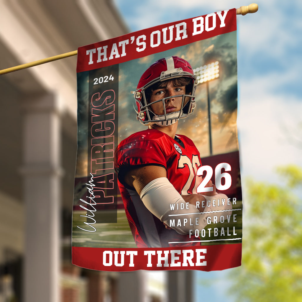 That's My Boy - Personalized Football House Flag