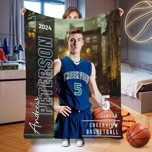 Any Sport, Name, Postion, Number, Team.... - Personalized Basketball Blanket
