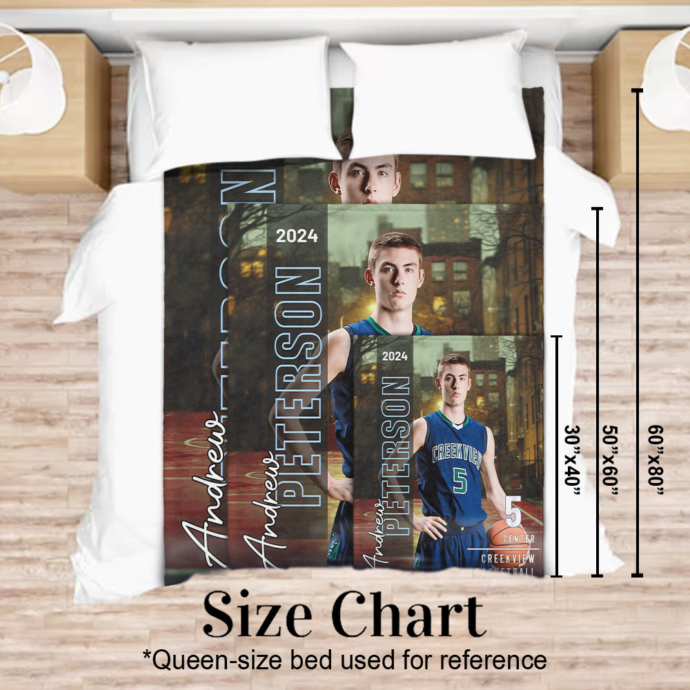 Couverture de basket personnalisée : sport, nom, poste, numéro, équipe…