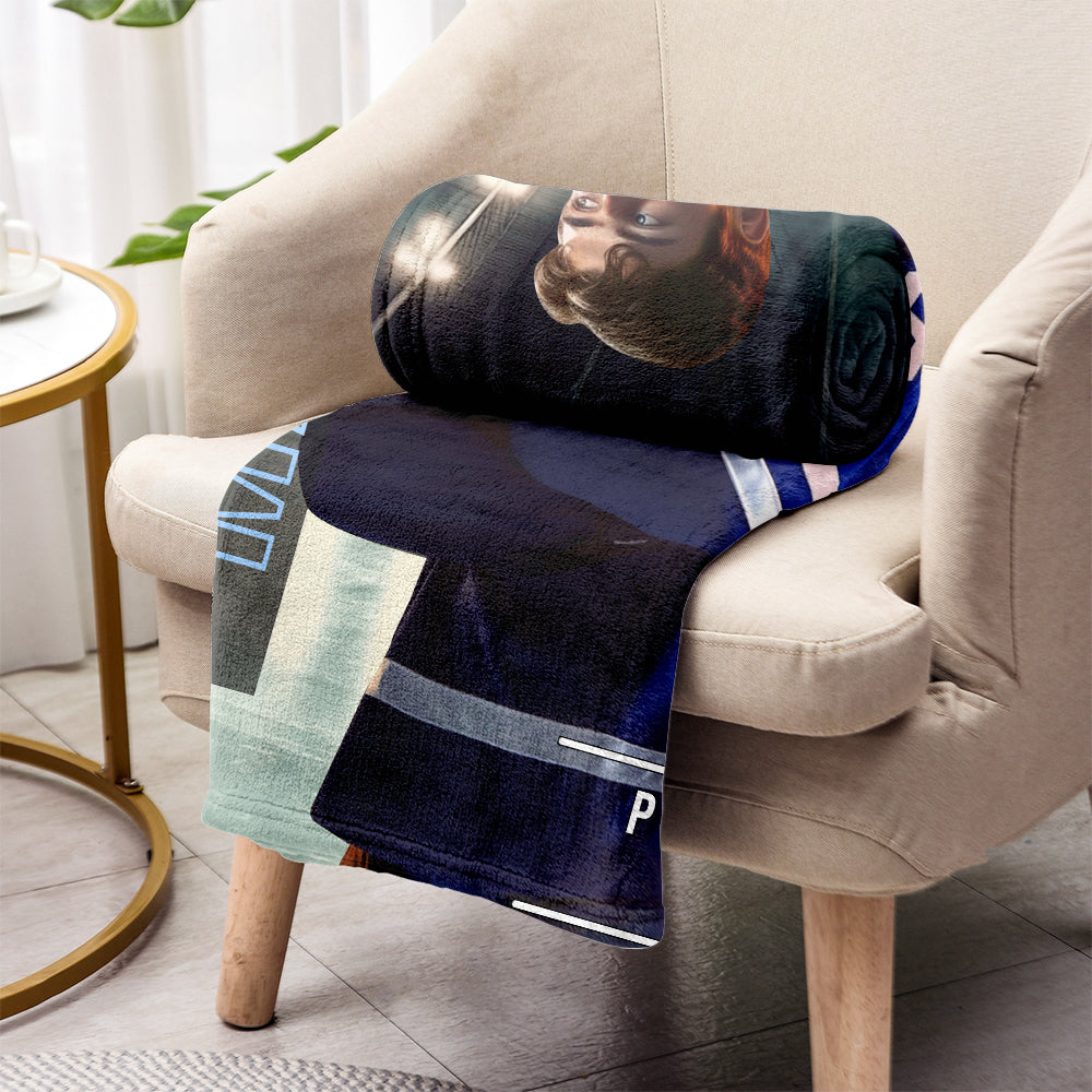 Any Photo, Name, School... - Personalized Hockey Blanket