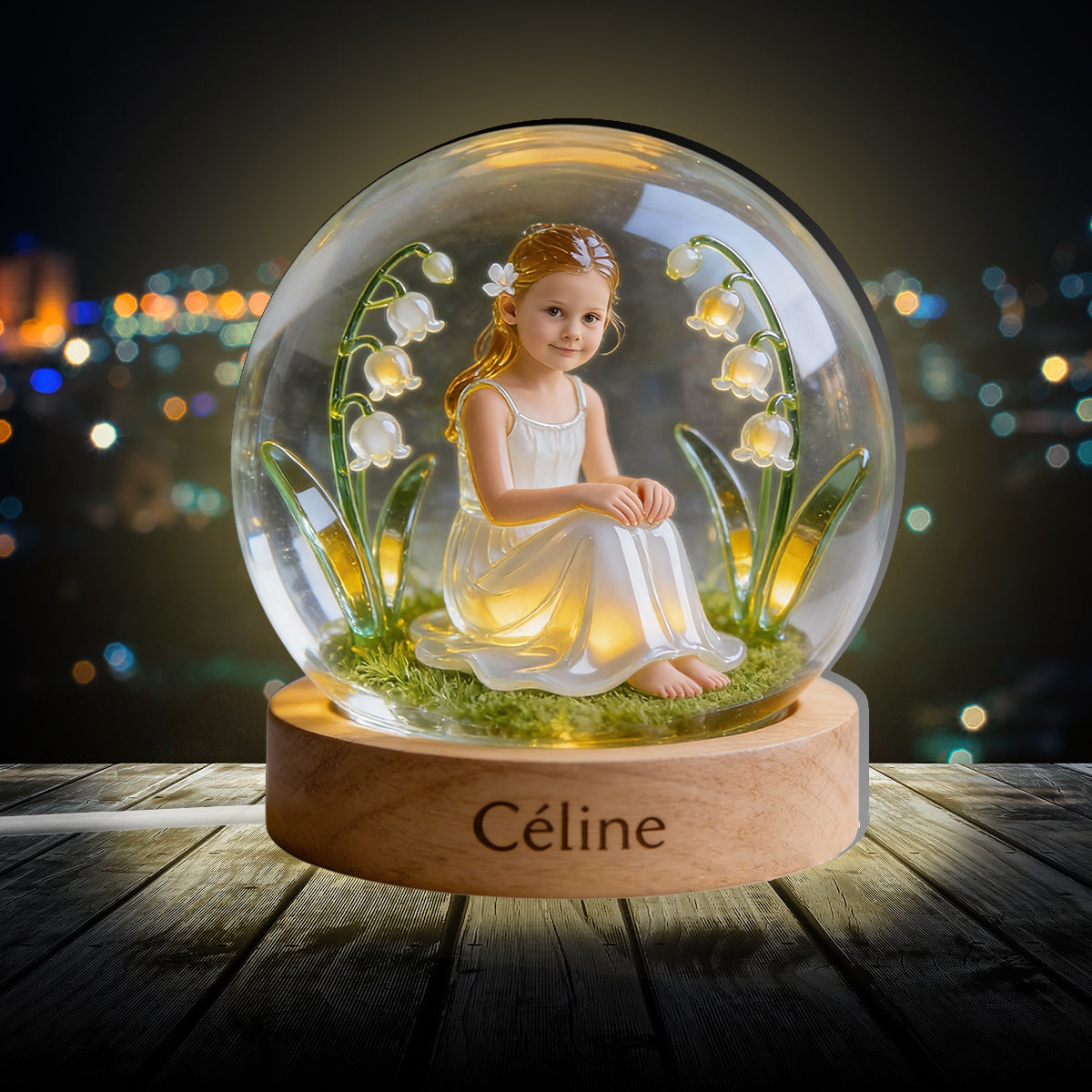 Veilleuse LED acrylique personnalisée avec photo et fleur de naissance - Veilleuse LED acrylique - Un cadeau d'amour-propre unique