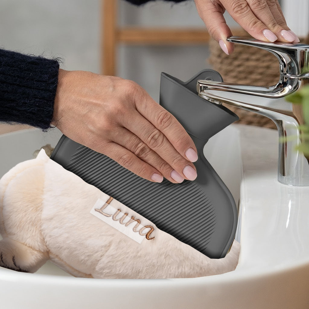 Bouteille chauffante personnalisée pour chien avec couvercle, à partir de n'importe quelle photo