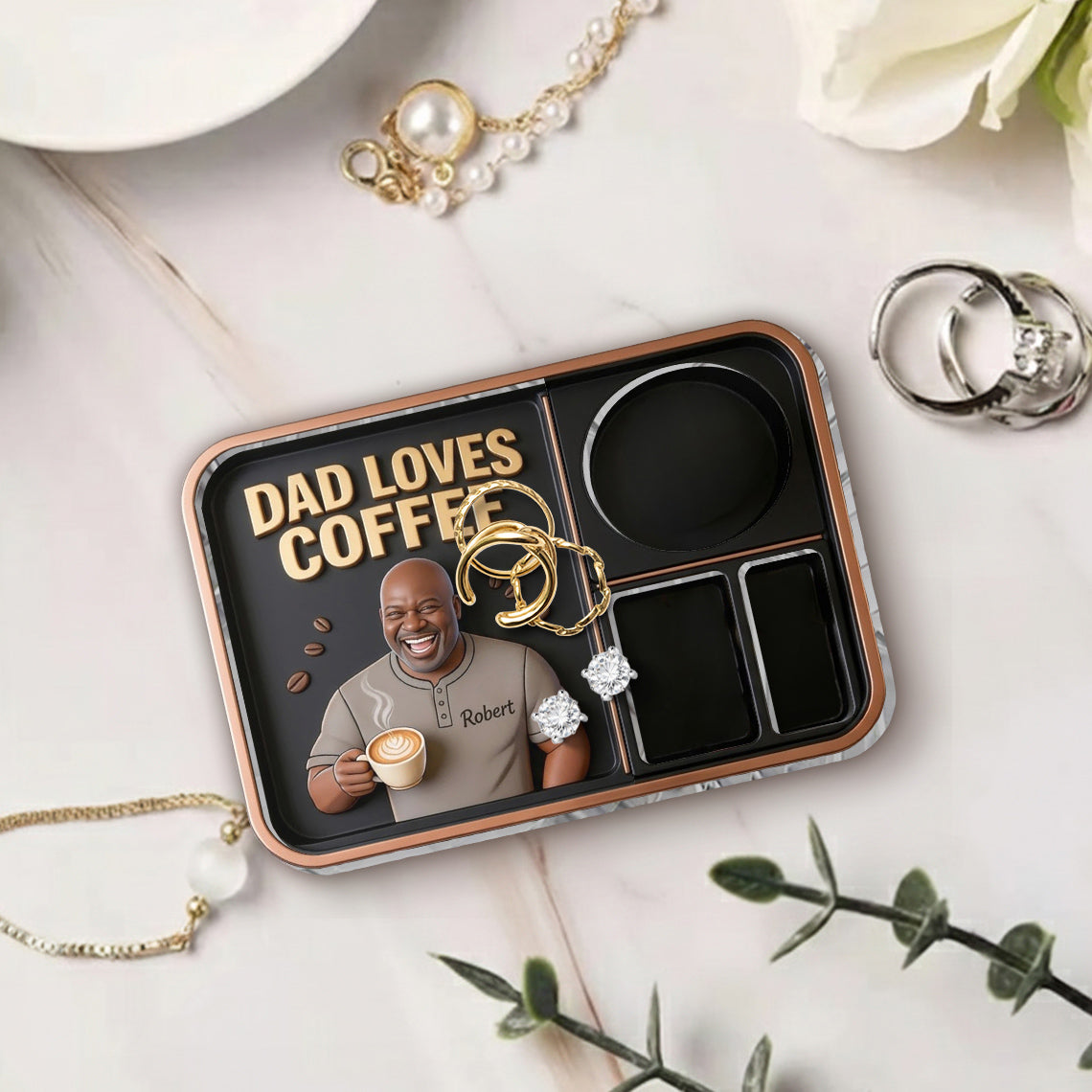 Papa liebt Kaffee - Personalisierbares Kaffeetablett