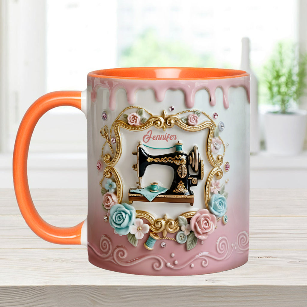 Stunning Sewing Machine - Personalized Sewing Accent Mug & Coaster