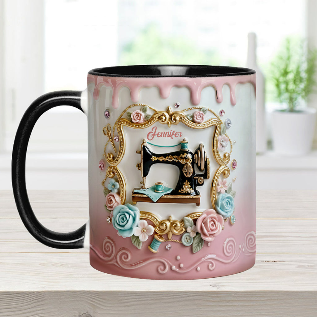 Stunning Sewing Machine - Personalized Sewing Accent Mug & Coaster
