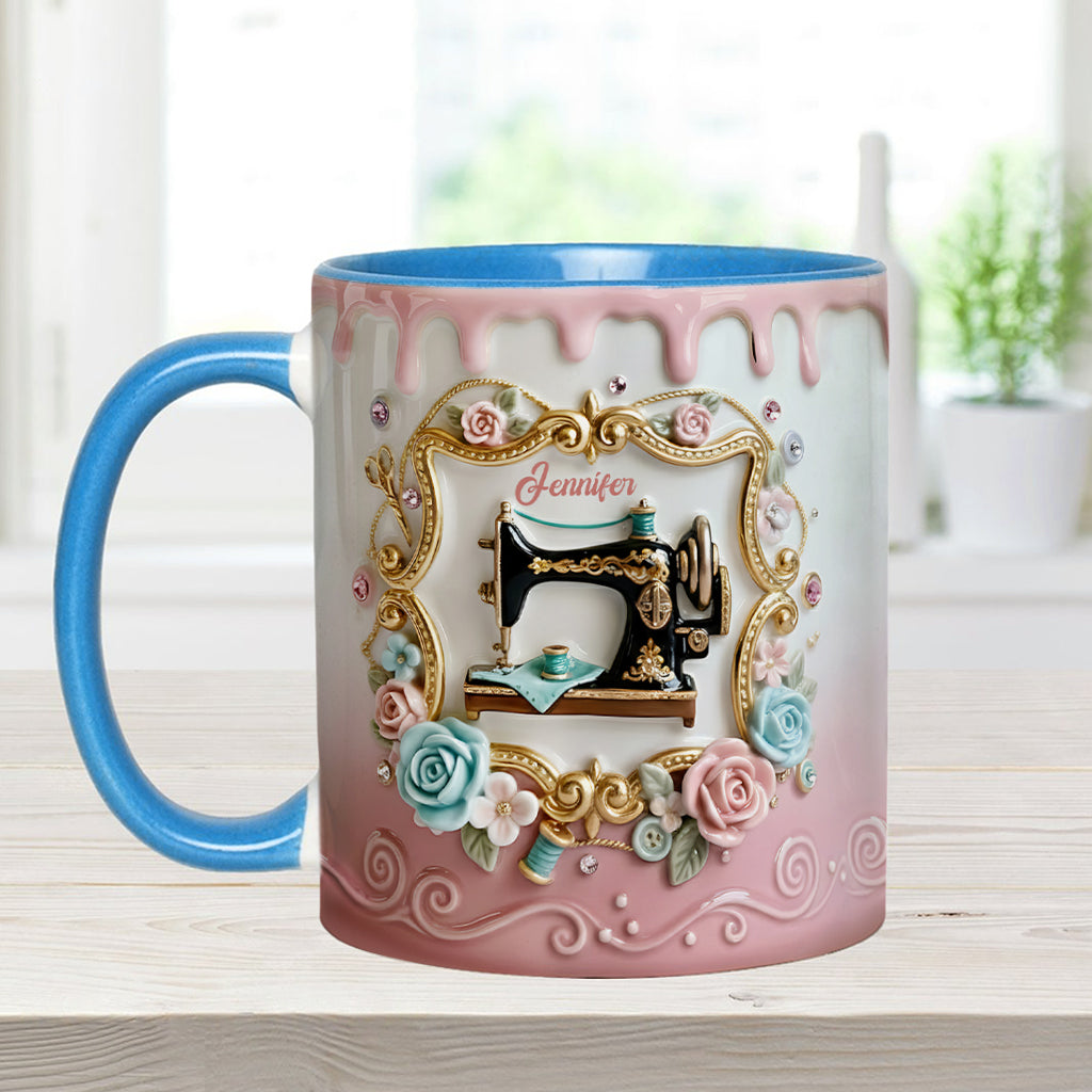 Stunning Sewing Machine - Personalized Sewing Accent Mug & Coaster