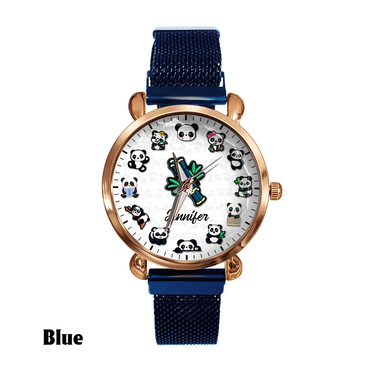 Montre-bracelet personnalisée Panda Lover pour femme