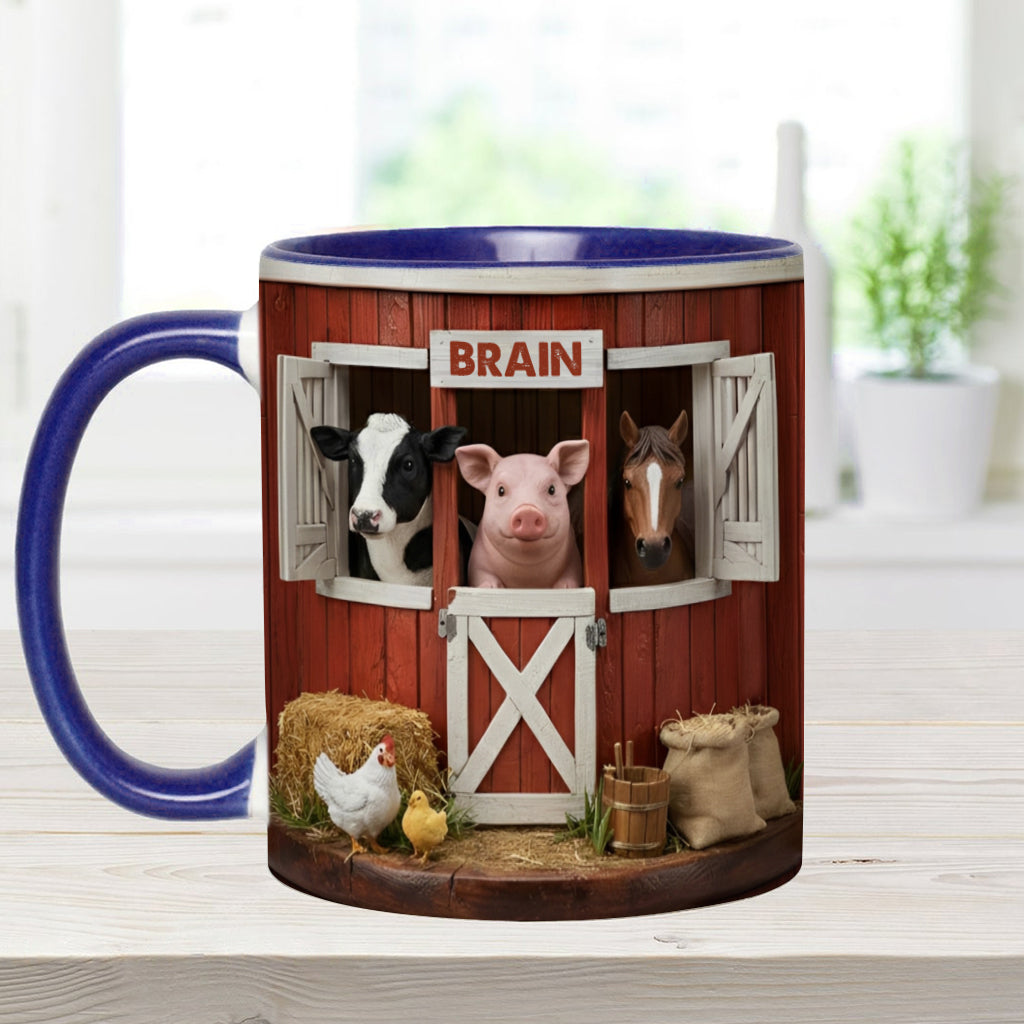 The Red Barn - Personalized Farmer Accent Mug