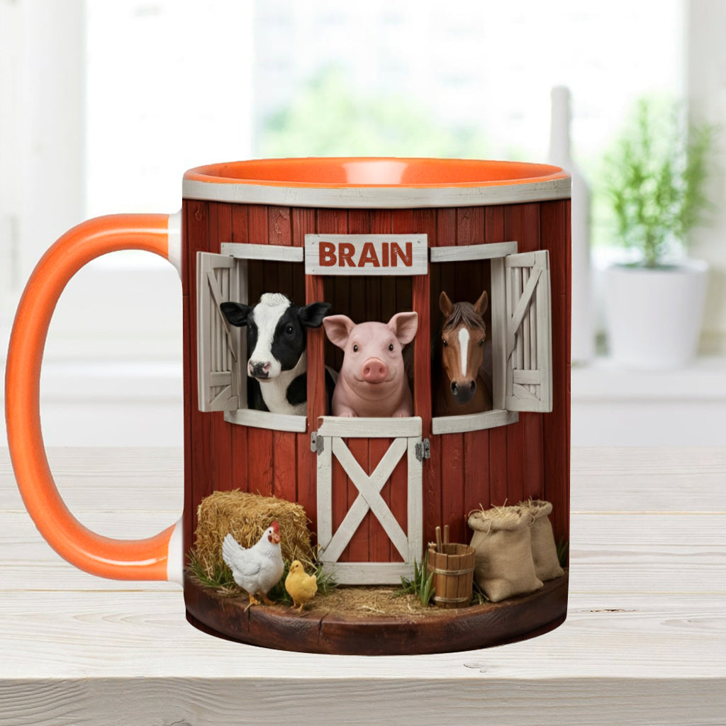 The Red Barn - Personalized Farmer Accent Mug