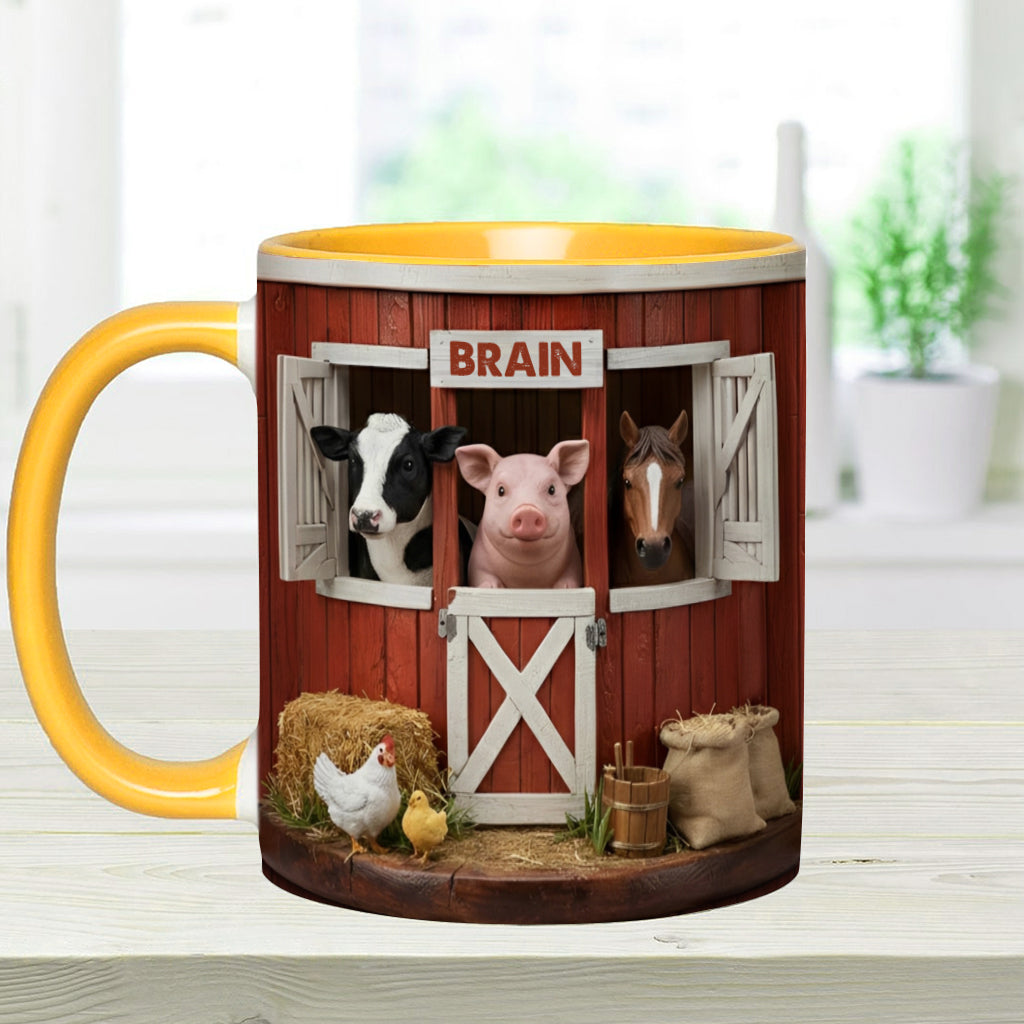 The Red Barn - Personalized Farmer Accent Mug