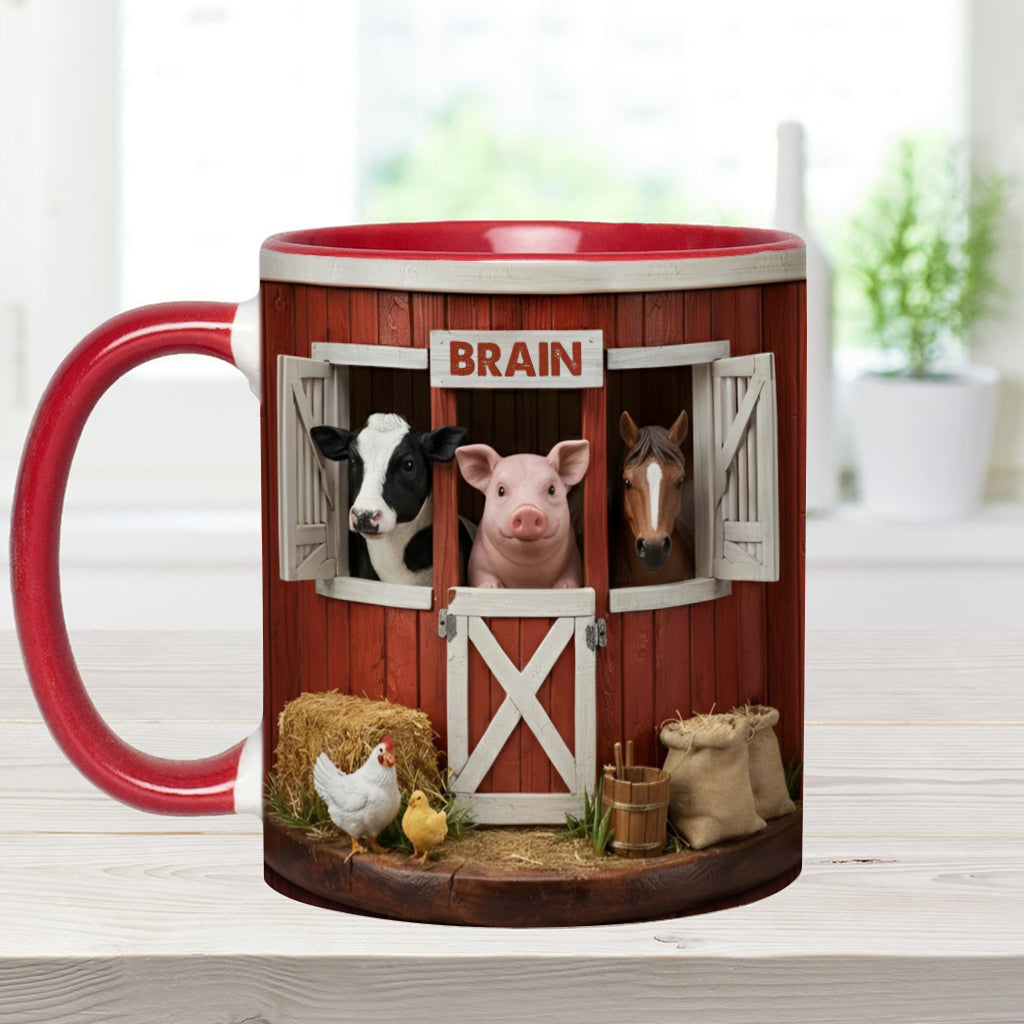 The Red Barn - Personalized Farmer Accent Mug