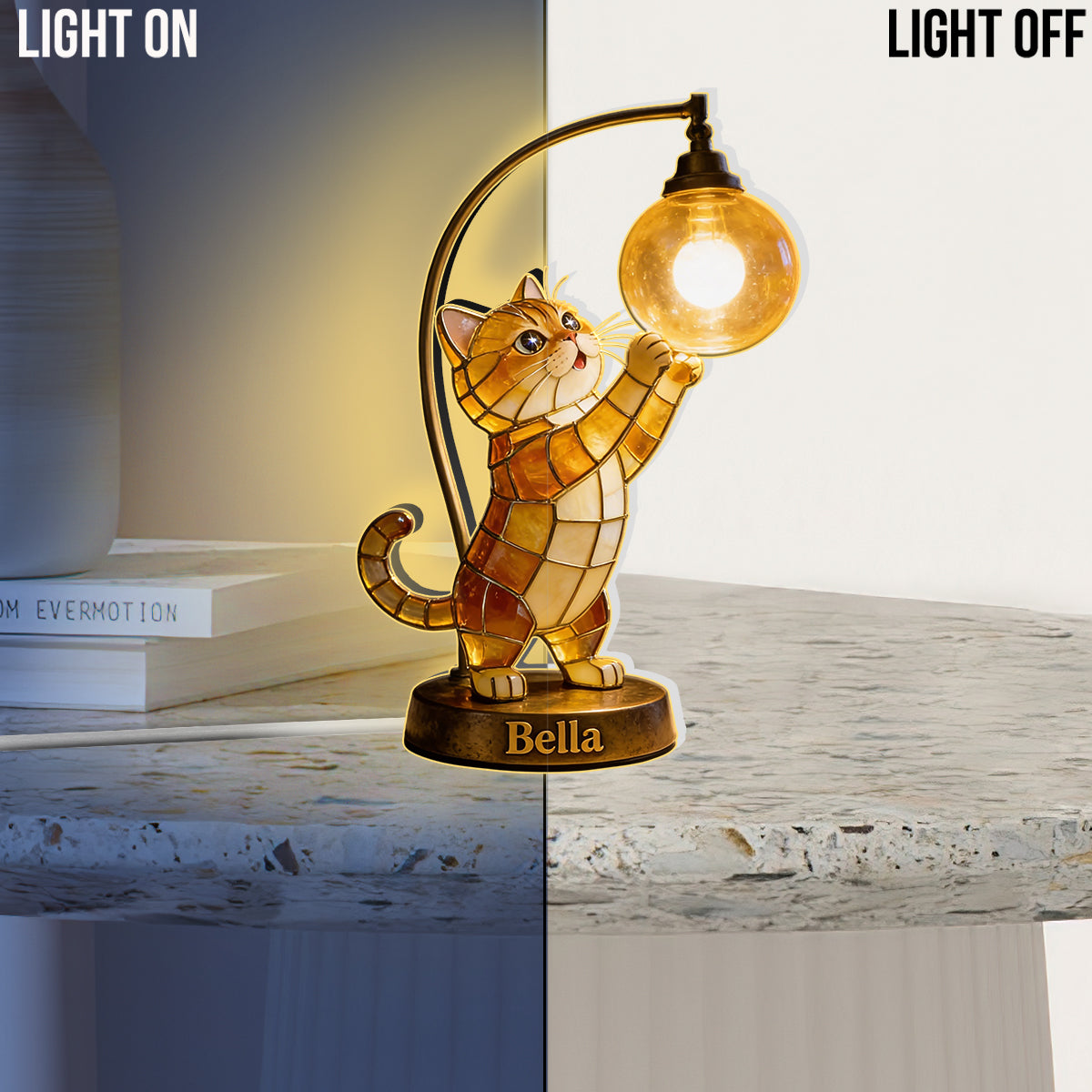 Any Photo Funny Pet Bitting Wire - Personalized Cat Acrylic LED Night Light