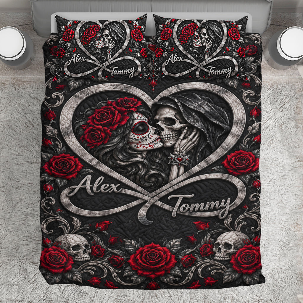 Love You Infinite - Personalized Skull Quilt Set