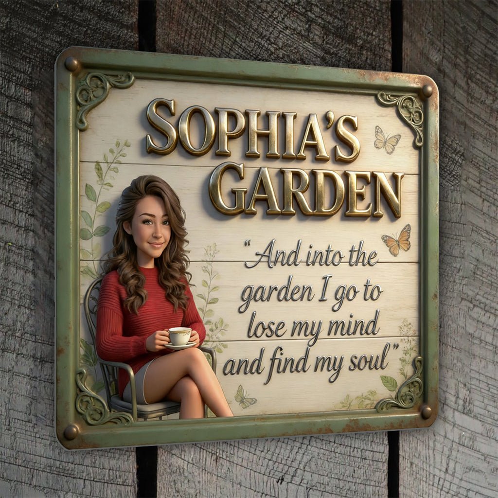 And Into The Garden I Go - Personalized Gardening Cut Metal Sign