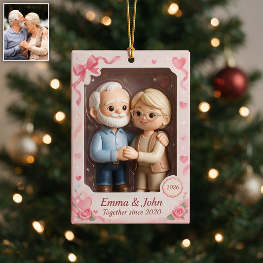 Custom Photo Romantic Love - Personalized Couple Ornament