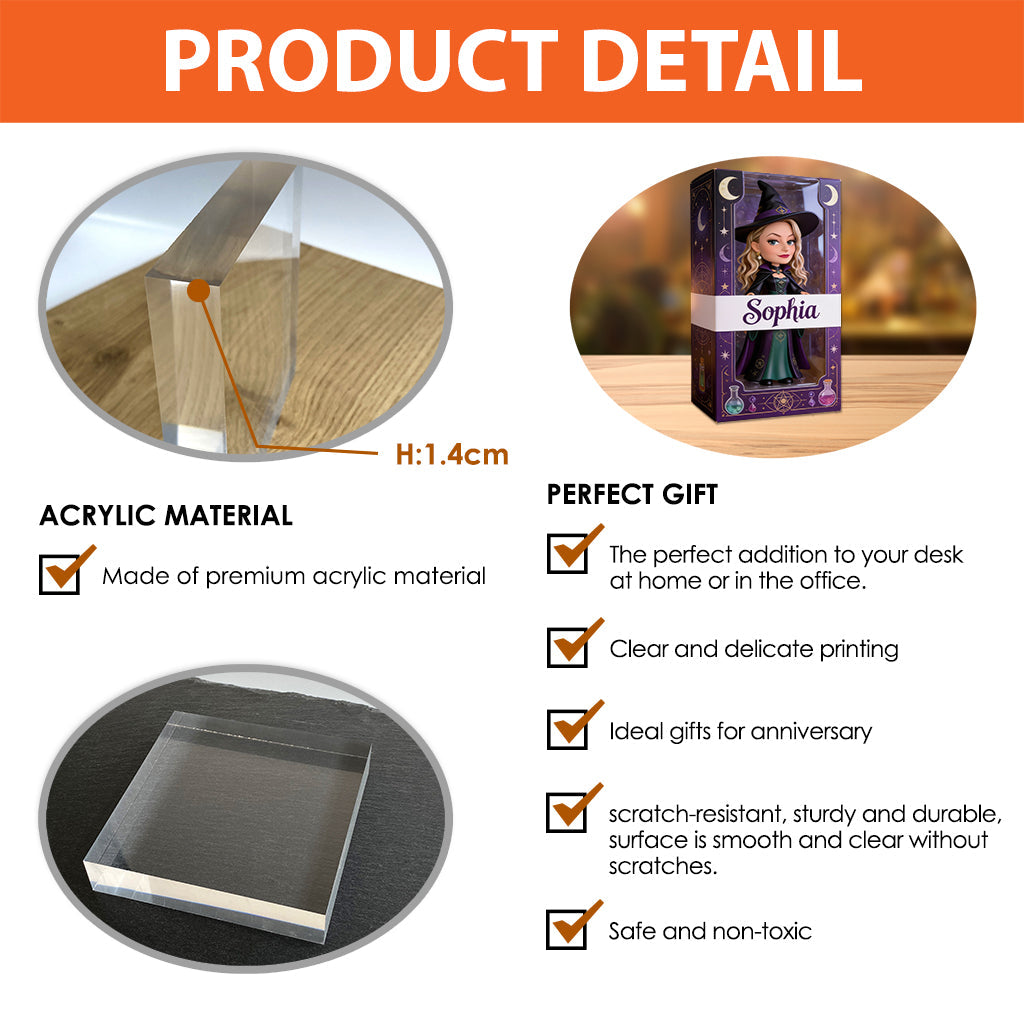 Magical Witch - Personalized Witch Custom Shaped Acrylic Plaque