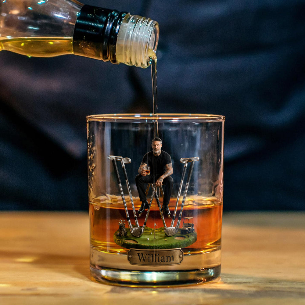 Alphabet Initial For Golf Lovers - Personalized Golf Whiskey Decanter Set
