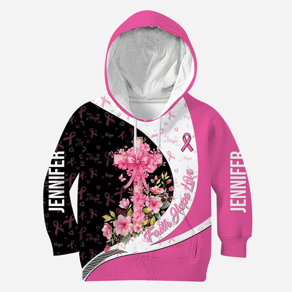Breast Cancer Awareness – Faith Hope Love - Personalized Breast Cancer Awareness All Over Shirt