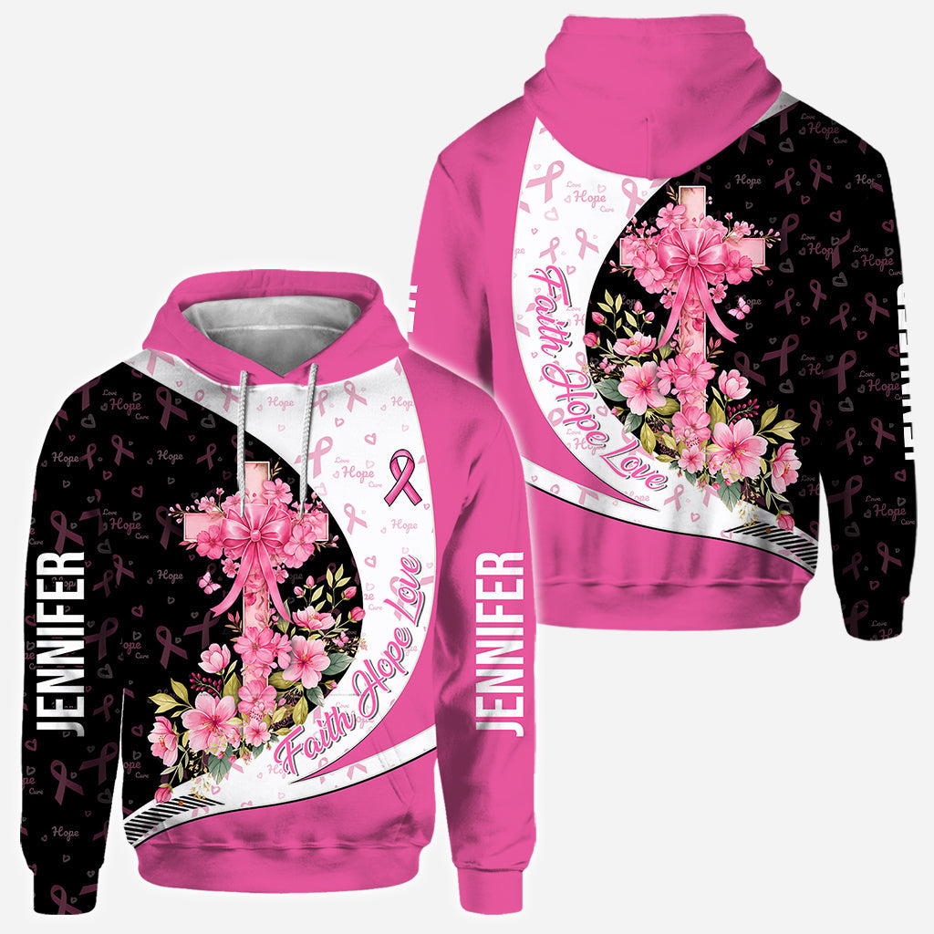 Breast Cancer Awareness – Faith Hope Love - Personalized Breast Cancer Awareness All Over Shirt