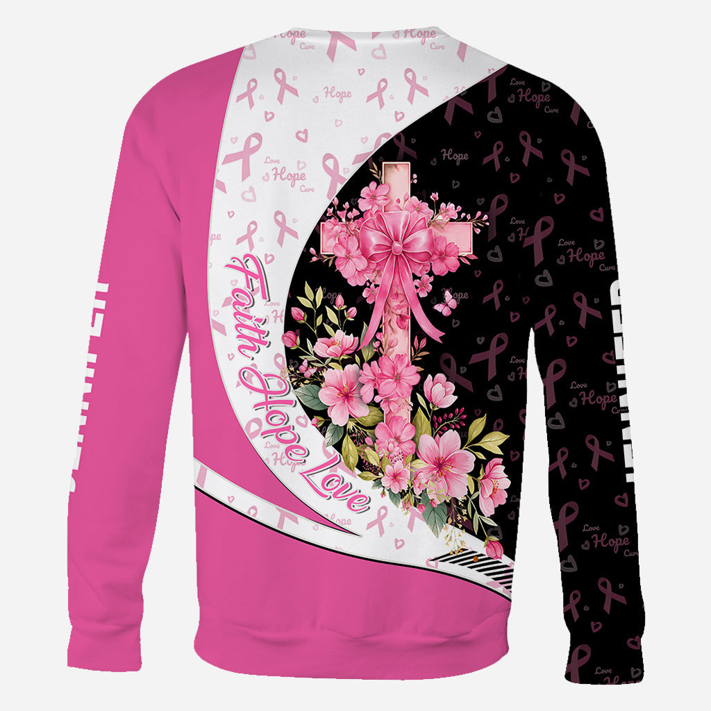 Breast Cancer Awareness – Faith Hope Love - Personalized Breast Cancer Awareness All Over Shirt
