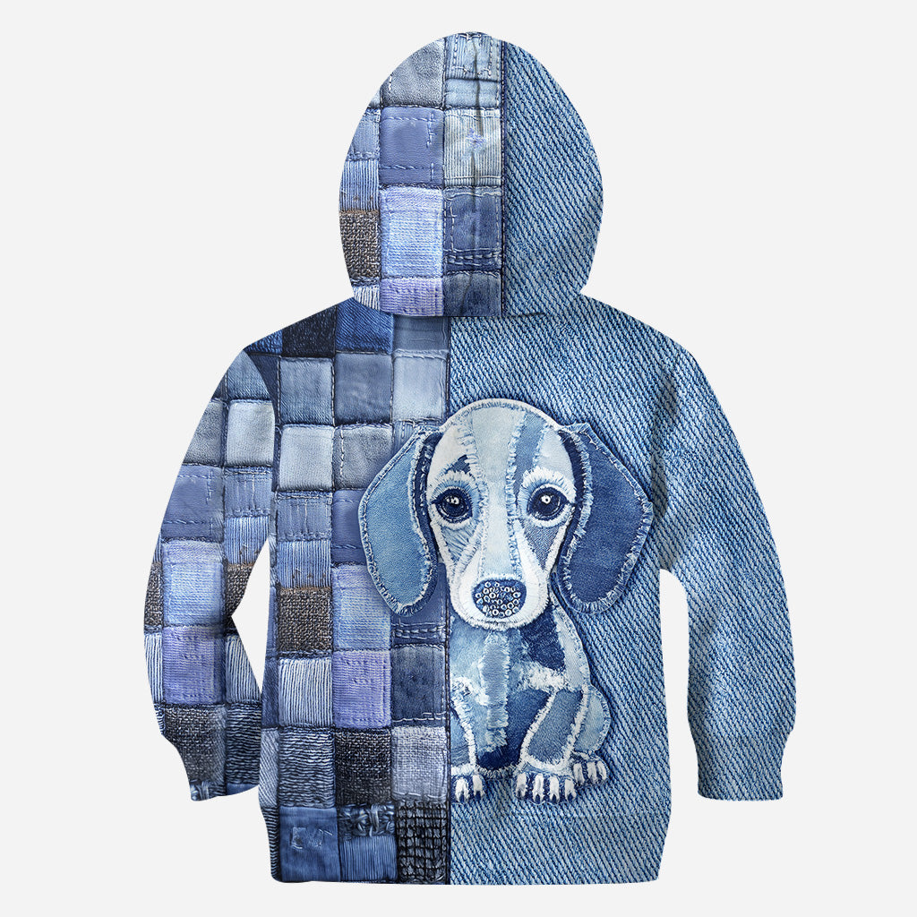 T-shirt personnalisé « J’adore les teckels » avec un chien.