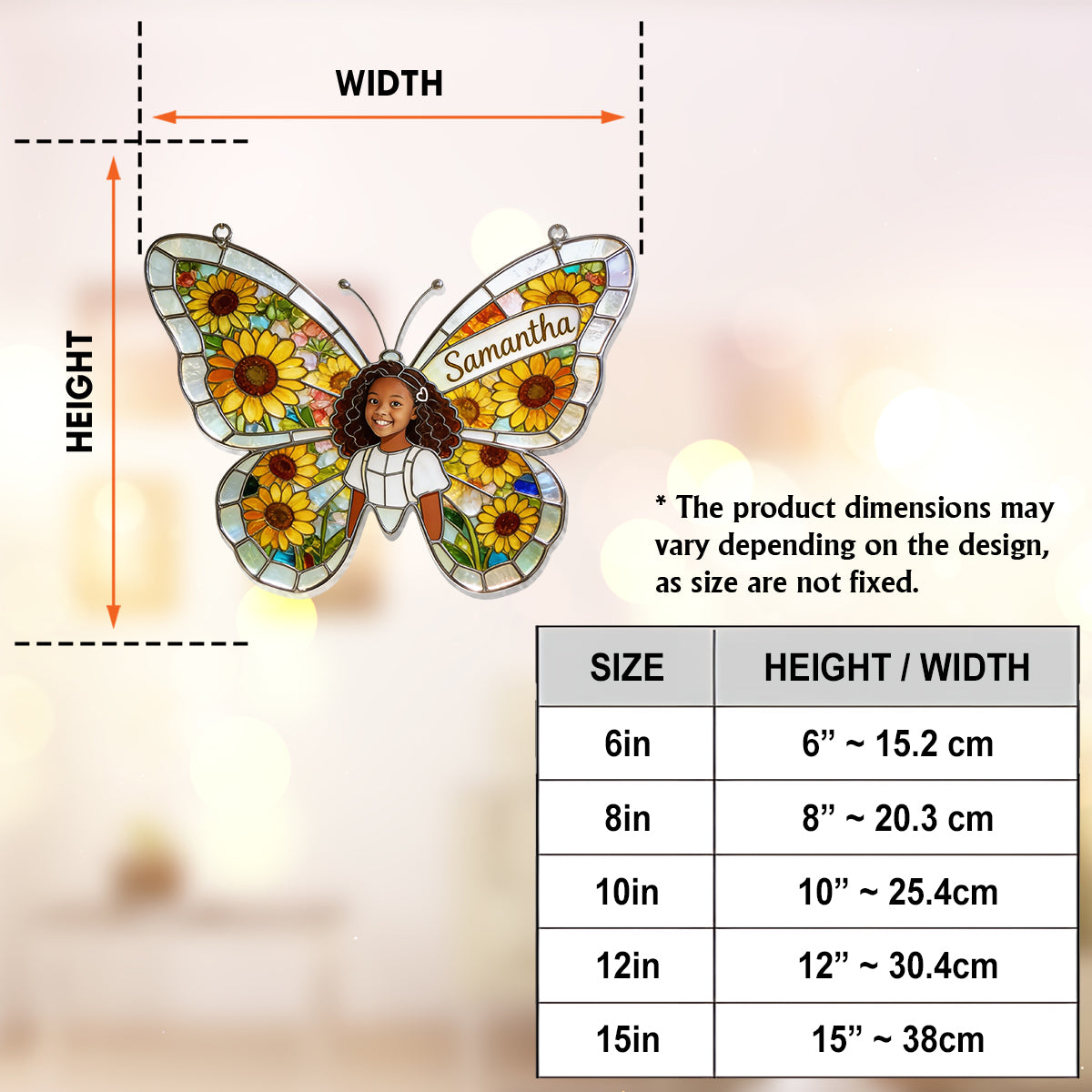 Butterfly Birth Month Flower - Personalized Birth Month Flower Window Hanging Suncatcher Ornament