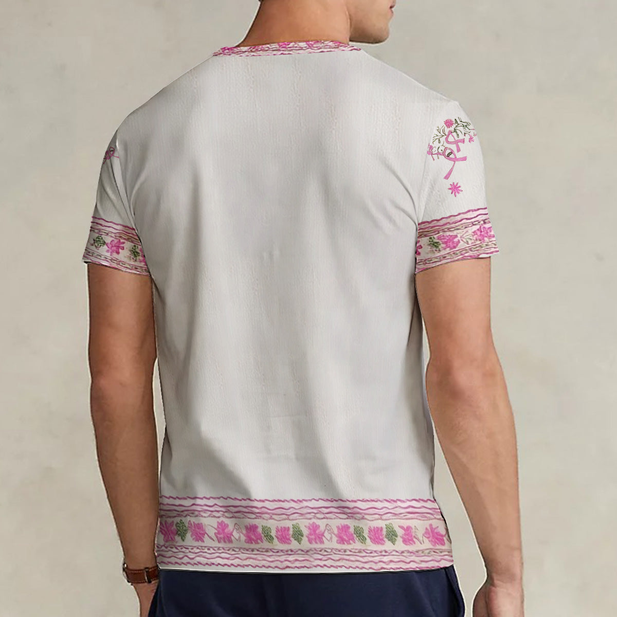 Check Your B, Mine Tried To Kill Me - Personalized Breast Cancer Awareness Fully Printed V-Neck T-Shirt