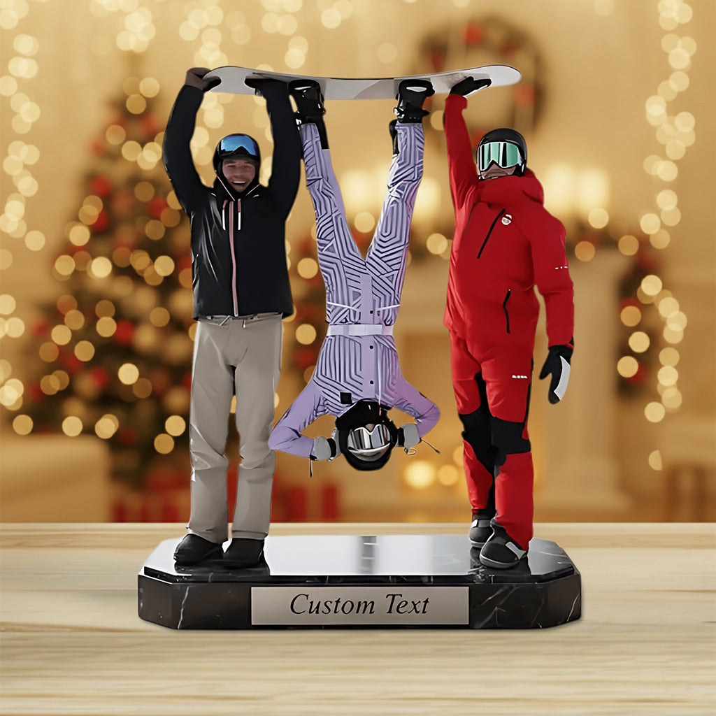 Skifahren macht mich glücklich – personalisierte, individuell geformte Acrylplakette mit Skimotiv