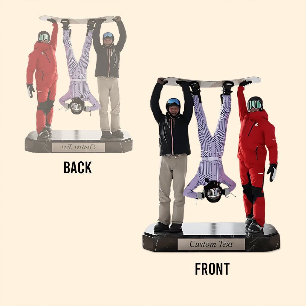 Skifahren macht mich glücklich – personalisierte, individuell geformte Acrylplakette mit Skimotiv