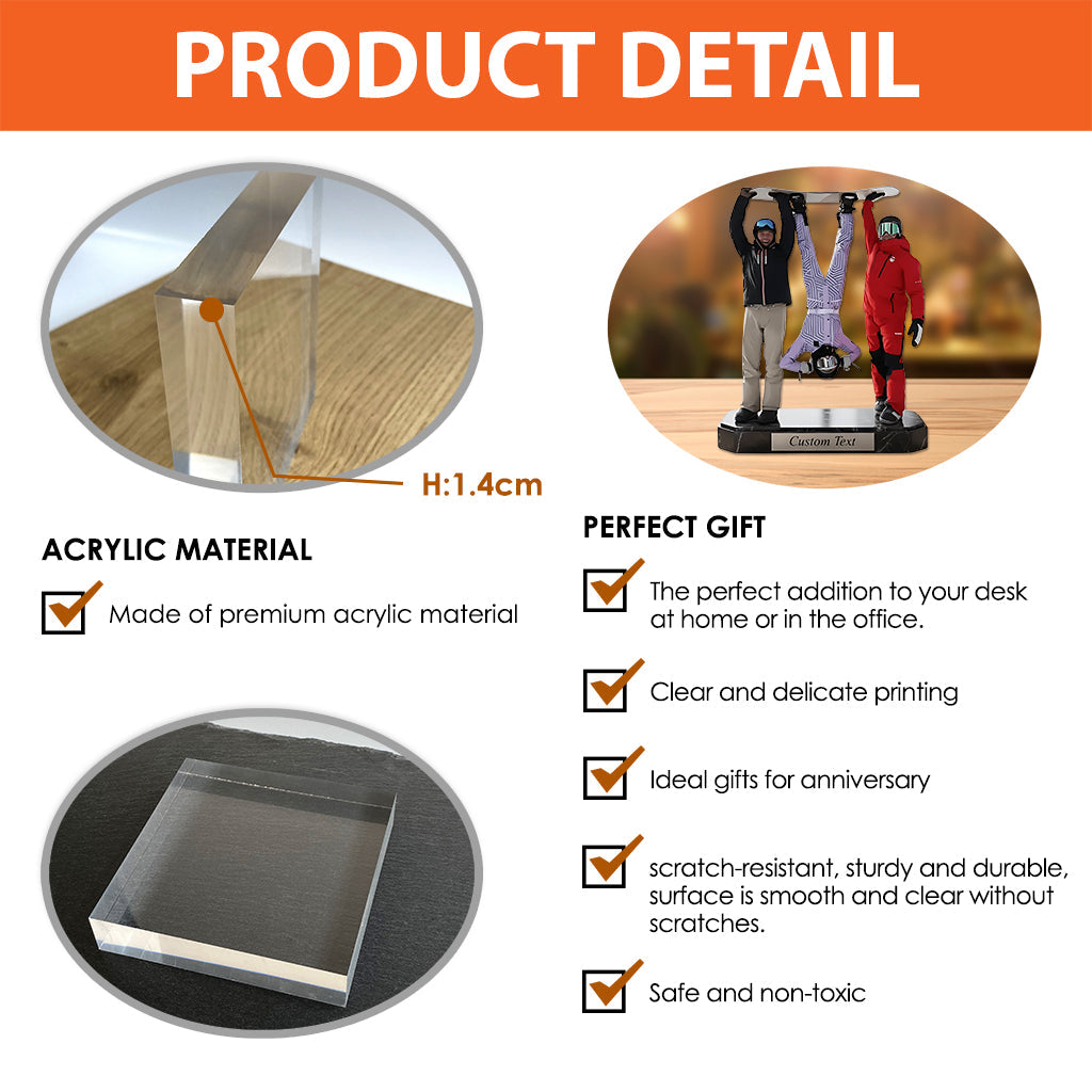 Skifahren macht mich glücklich – personalisierte, individuell geformte Acrylplakette mit Skimotiv