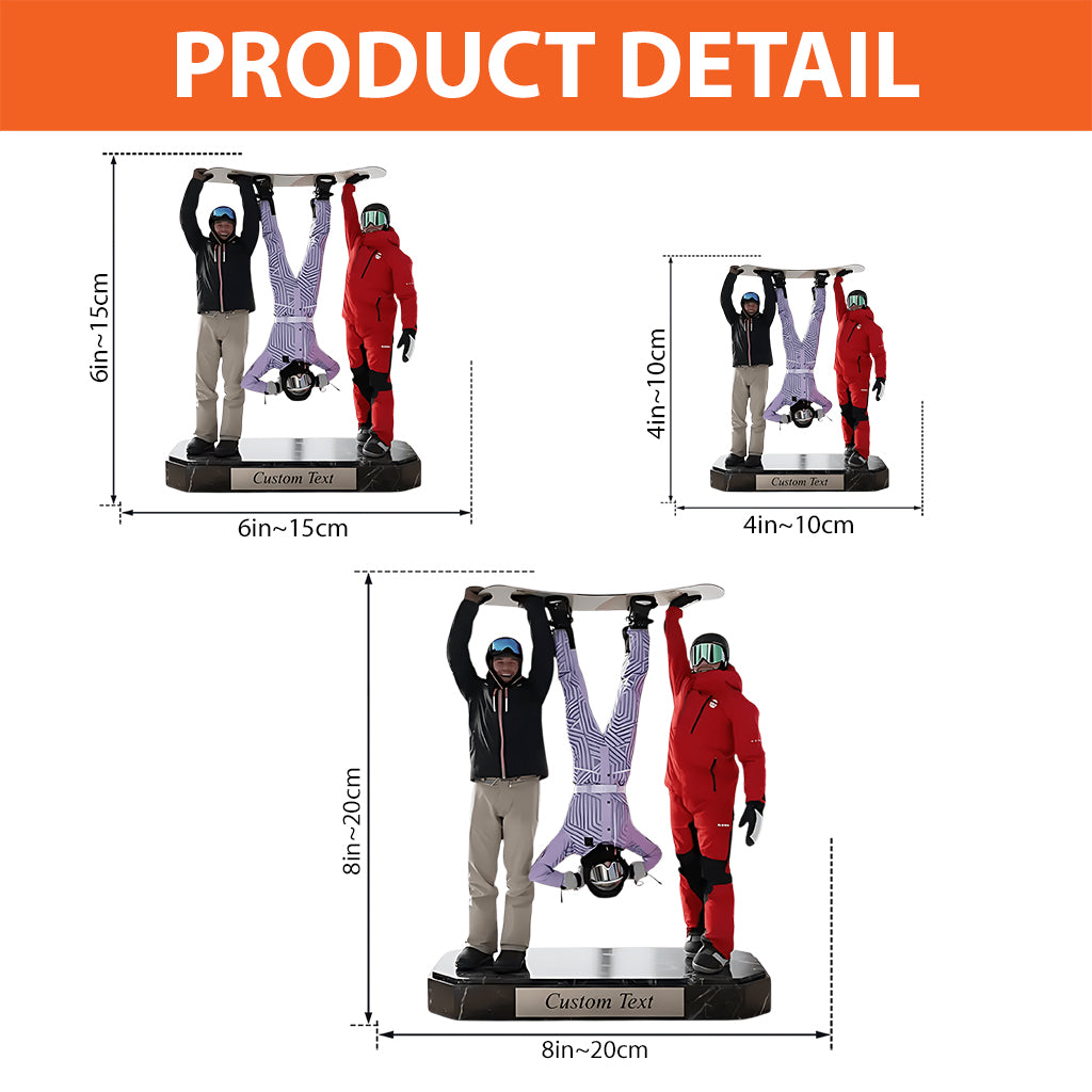 Skifahren macht mich glücklich – personalisierte, individuell geformte Acrylplakette mit Skimotiv