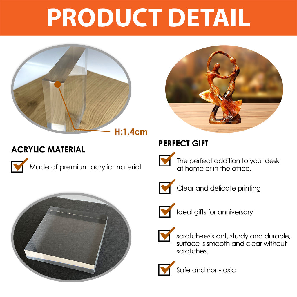 Dancing With You Feels Like Magic - Personalized Couple Custom Shaped Acrylic Plaque