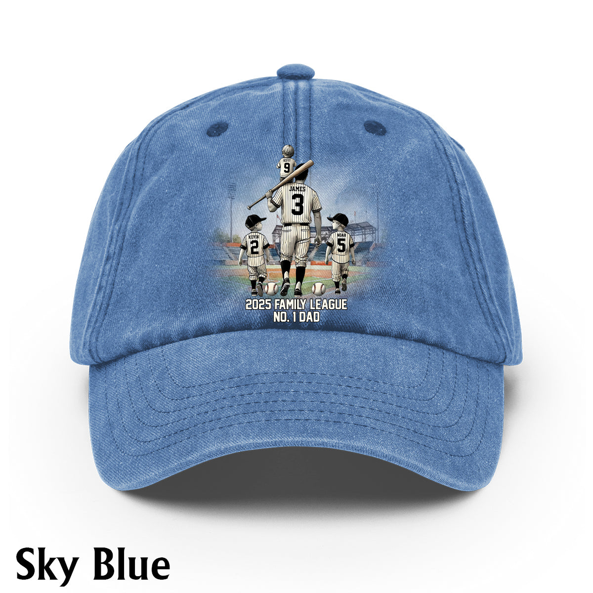 Family League - Personalized Father Washed Denim Cap