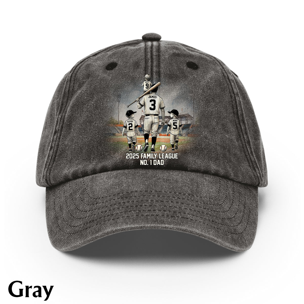 Family League - Personalized Father Washed Denim Cap