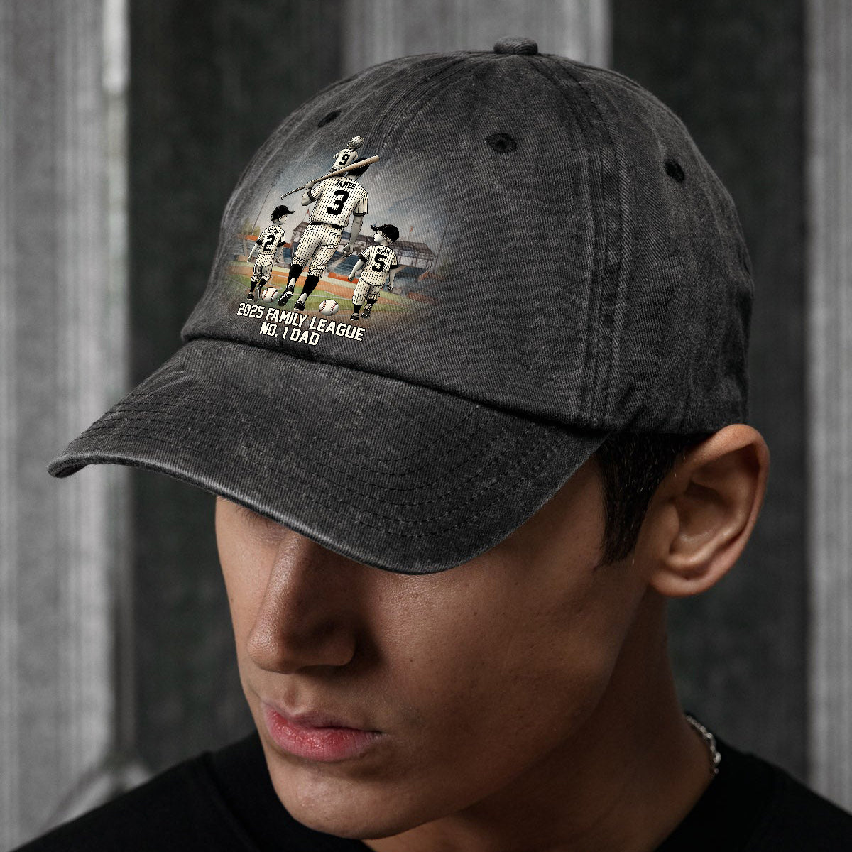 Family League - Personalized Father Washed Denim Cap